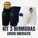 Kit 3 Shorts 2 em 1 Masculino