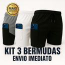 Kit 3 Shorts 2 em 1 Masculino