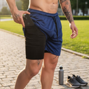 Kit 3 Shorts 2 em 1 Iron Bull Dry Masculino Corrida e Academia com Forro de Compressão