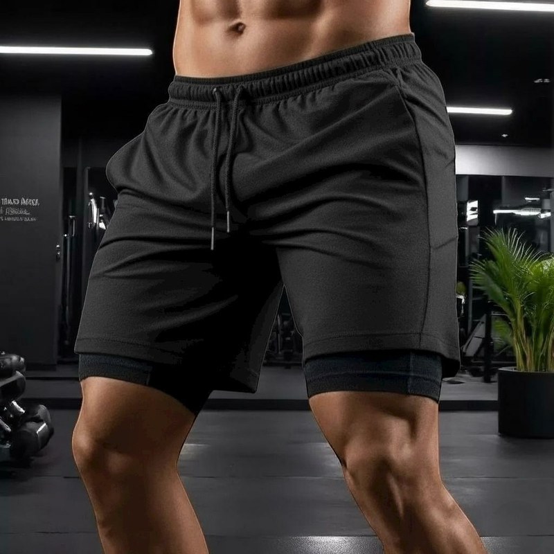 Kit 3 Shorts 2 em 1 Masculino